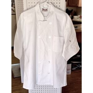 Uncommon Threads Style 0415 Short Sleeve Chef Jacket Coat Unisex Sz XL White